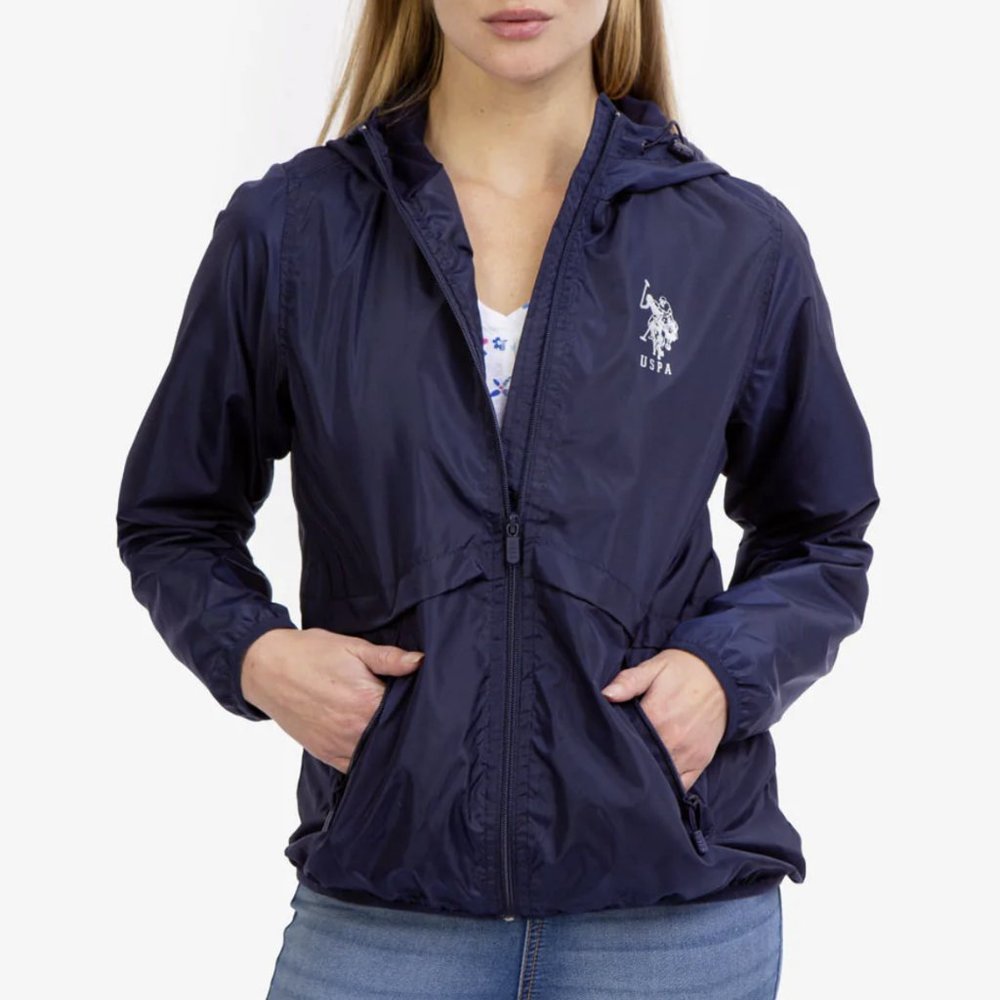 U.S Polo Assn. Hooded Zip Front Windbreaker